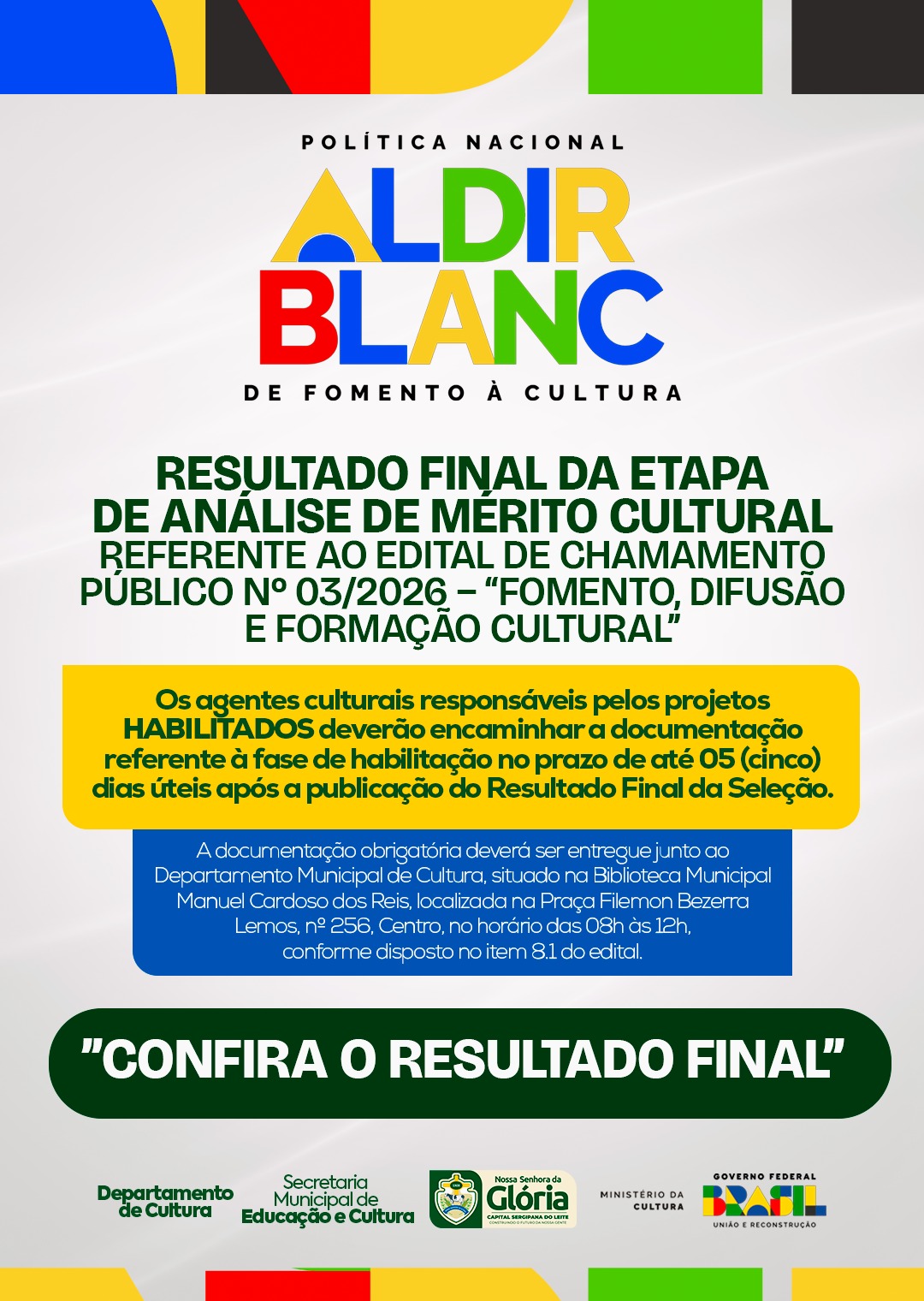 Resultado final da Lei Audir Blanc 2026
