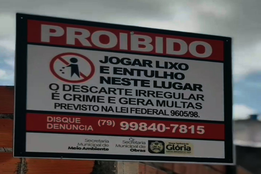 Prefeitura de Glória alerta população sobre horários da coleta de lixo e riscos à saúde