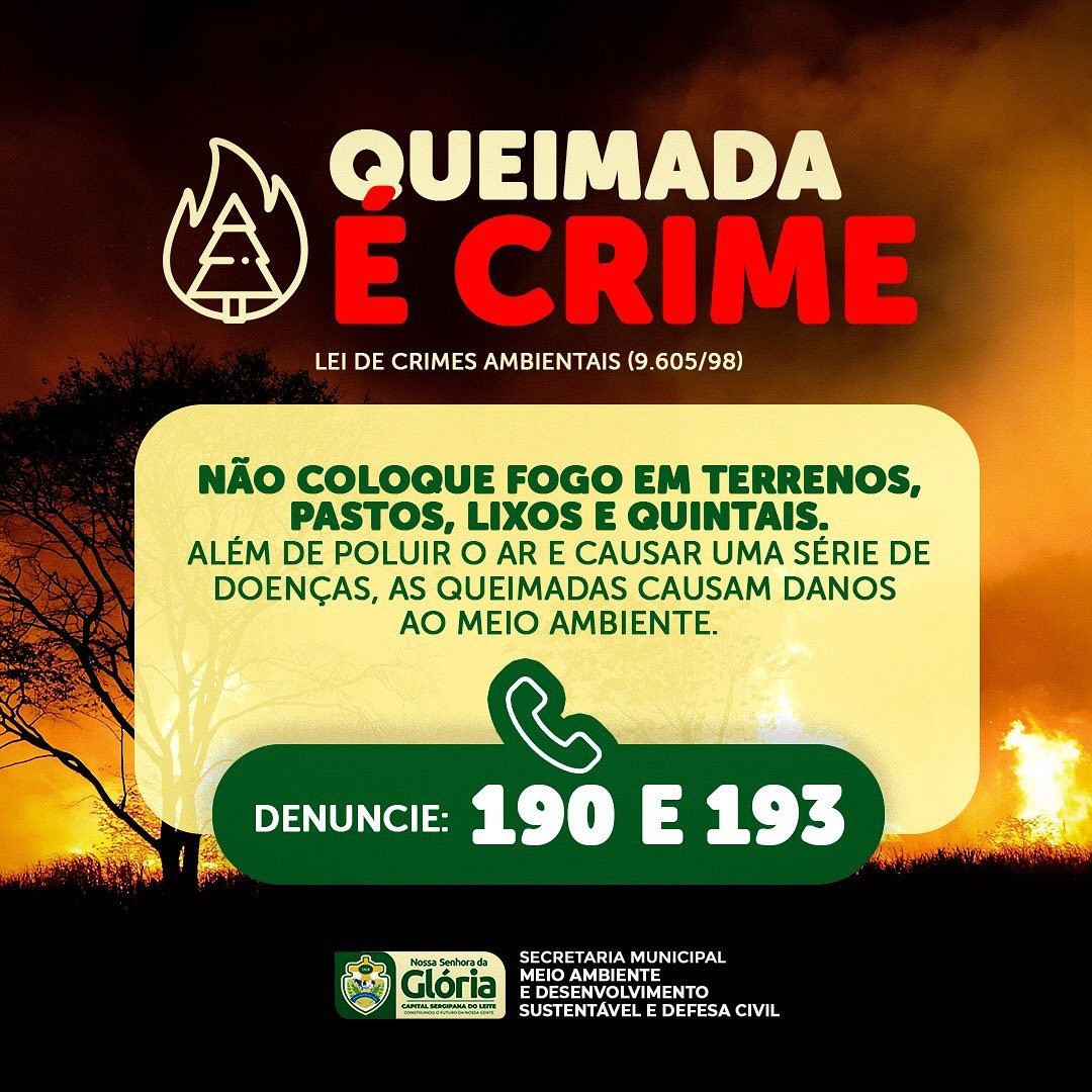 Atenção! Realizar queimadas é crime