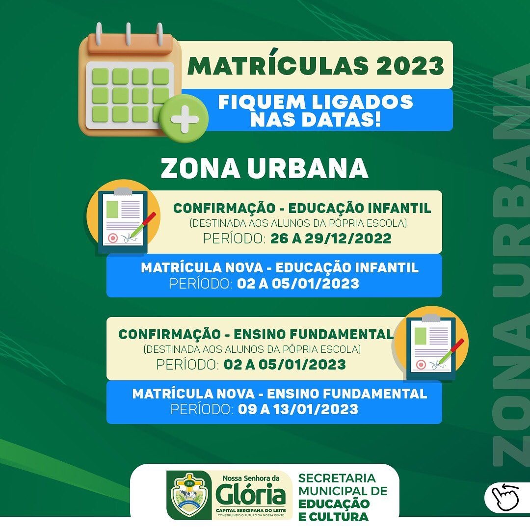 Se ligue nas datas para realizar a matrícula na rede municipal de ensino!